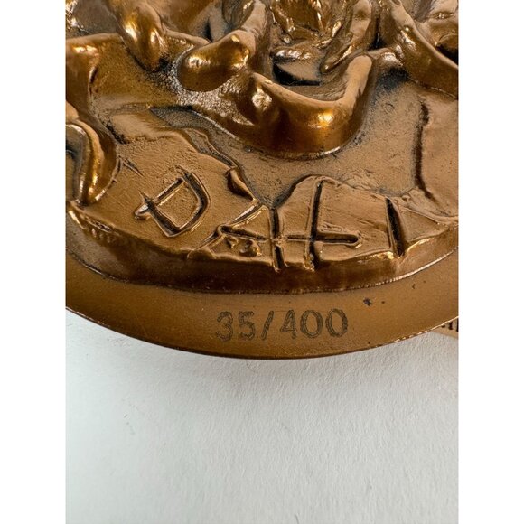 Salvador Dali Limited Edition Bronze King David Medallion With Crowned Head Desi - Picture 2 of 16
